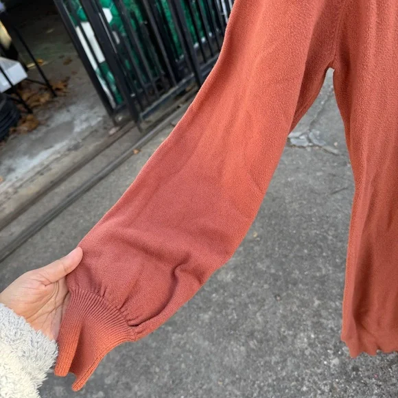 Rust Orange Turtleneck Sweater Dress - Picture 4 of 4